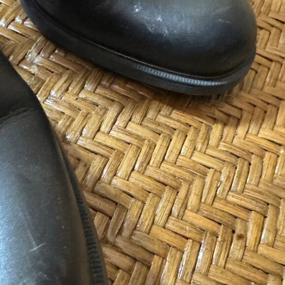 Vintage LA Canadienne Leather Lace-Up Ankle Boots With Block Heel Black Size 9.5 - Picture 10 of 11